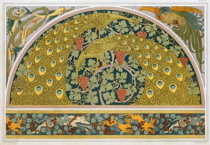 Framed Print : Designs for borders and corner, pub. 1897. Creator: Maurice Pillard Verneuil (1869?1942) Framed Print : Designs for borders and corner, pub. 1897. Creator: Maurice Pillard Verneuil (1869?1942)