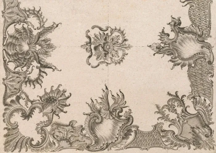 Framed Print : Two Designs for Ceiling Decorations, Plate 2 from Unterschiedliche neu inv