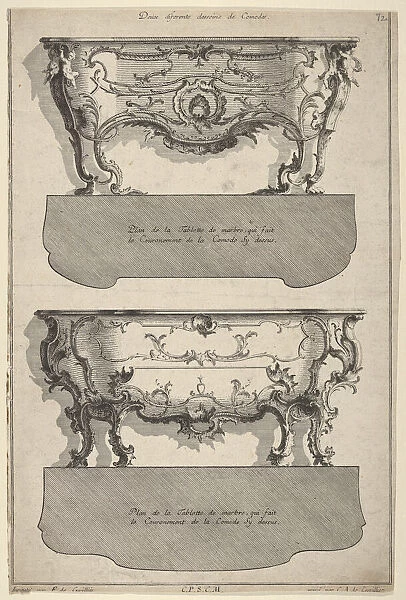 Designs for Two Commodes, from Livre de differents dessein de Comodes, 1745-56