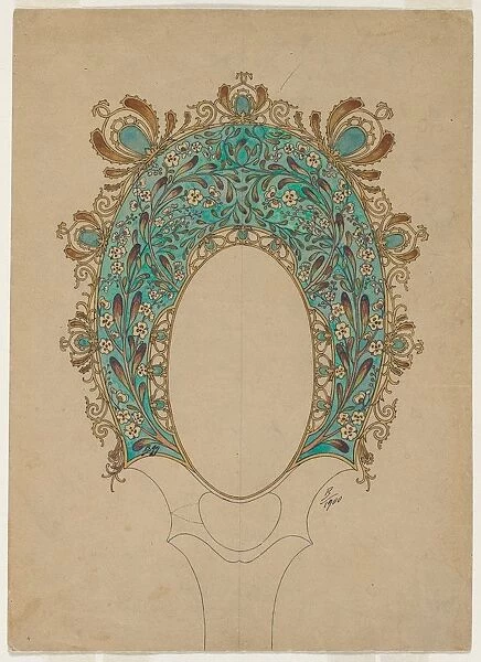 Designs for a Hand Mirror, c. 1900-1902. Creator: Felix Bracquemond (French, 1833-1914)