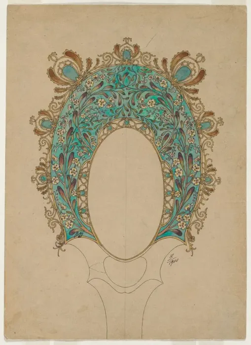 Framed Print : Designs for a Hand Mirror, c. 1900-1902. Creator: Felix Bracquemond (French, 1833-1914) Framed Print : Designs for a Hand Mirror, c. 1900-1902. Creator: Felix Bracquemond (French, 1833-1914)