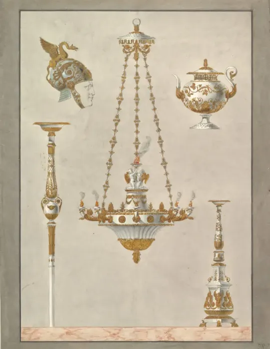 Framed Print : Designs for Metalwork, 19th century. Creator: Anon Framed Print : Designs for Metalwork, 19th century. Creator: Anon