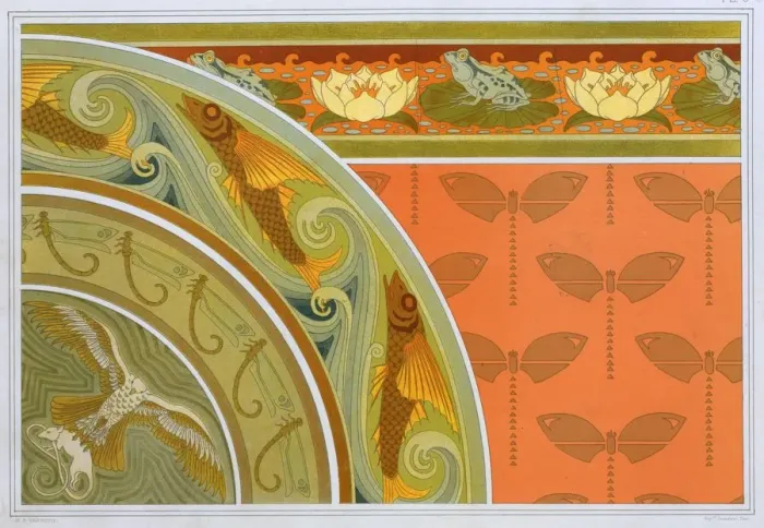 Framed Print : Designs for wallpaper borders, pub. 1897. Creator: Maurice Pillard Verneuil (1869?1942) Framed Print : Designs for wallpaper borders, pub. 1897. Creator: Maurice Pillard Verneuil (1869?1942)