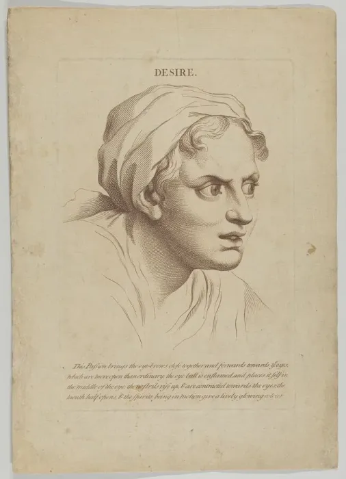 Framed Print : Desire (from Heads Representing the Various Passions of the Soul; as they are Expressed in... 1765. Creator: Anon) Framed Print : Desire (from Heads Representing the Various Passions of the Soul; as they are Expressed in... 1765. Creator: Anon)