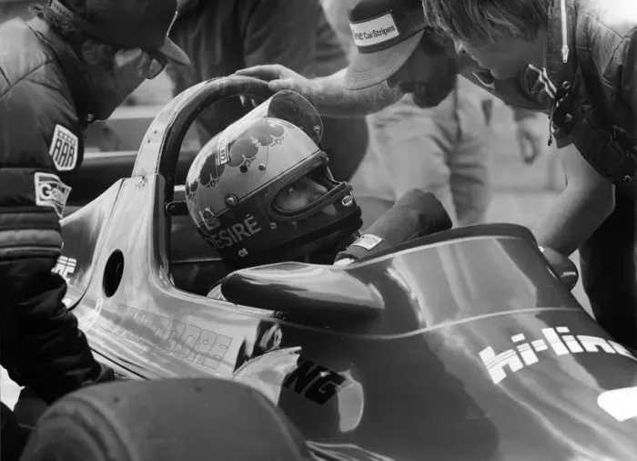 Framed Print : Desire Wilson at Silverstone during qualifying for British Grand Prix 1980. Creator: Unknown Framed Print : Desire Wilson at Silverstone during qualifying for British Grand Prix 1980. Creator: Unknown