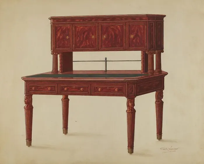 Framed Print : Desk, 1936. Creator: Frank Wenger Framed Print : Desk, 1936. Creator: Frank Wenger