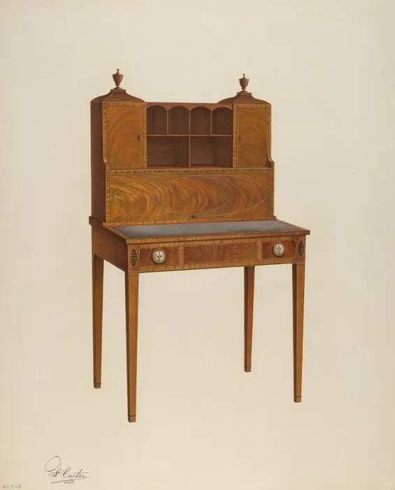 Framed Print : Desk, 1940. Creator: Ferdinand Cartier Framed Print : Desk, 1940. Creator: Ferdinand Cartier