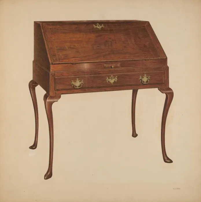 Framed Print : Desk, 1940. Creator: Harry Eisman Framed Print : Desk, 1940. Creator: Harry Eisman