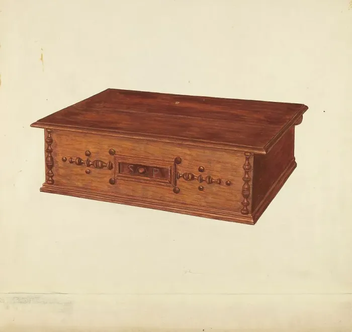 Framed Print : Desk Box, 1935 / 1942. Creator: Francis Borelli
