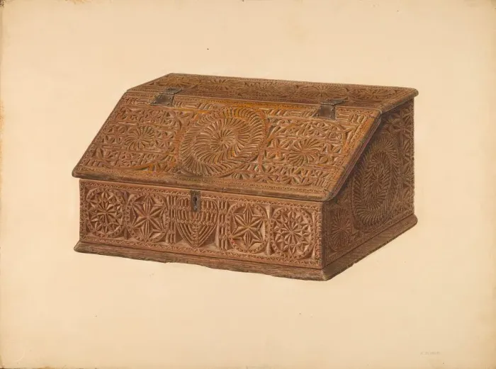 Framed Print : Desk Box, c. 1940. Creator: Harry Eisman Framed Print : Desk Box, c. 1940. Creator: Harry Eisman