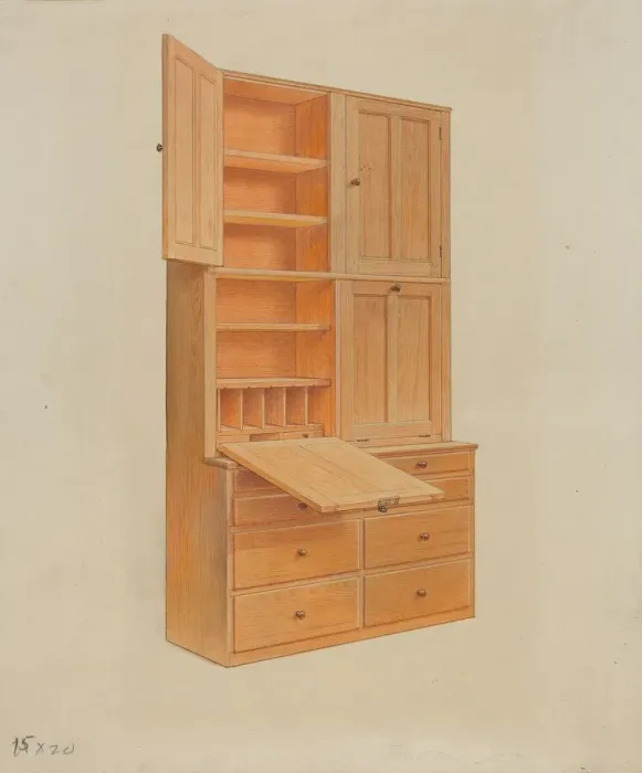 Framed Print : Desk, c. 1936. Creator: Alfred H. Smith Framed Print : Desk, c. 1936. Creator: Alfred H. Smith