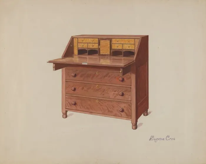 Framed Print : Desk, c. 1936. Creator: Eugene Croe Framed Print : Desk, c. 1936. Creator: Eugene Croe