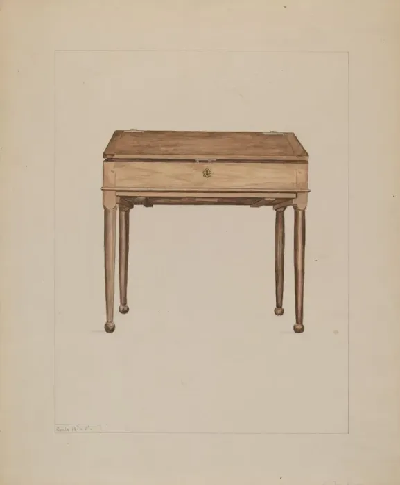 Framed Print : Desk, c. 1936. Creator: Frederick Jackson Framed Print : Desk, c. 1936. Creator: Frederick Jackson