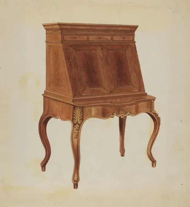 Framed Print : Desk, c. 1936. Creator: Rex F Bush Framed Print : Desk, c. 1936. Creator: Rex F Bush