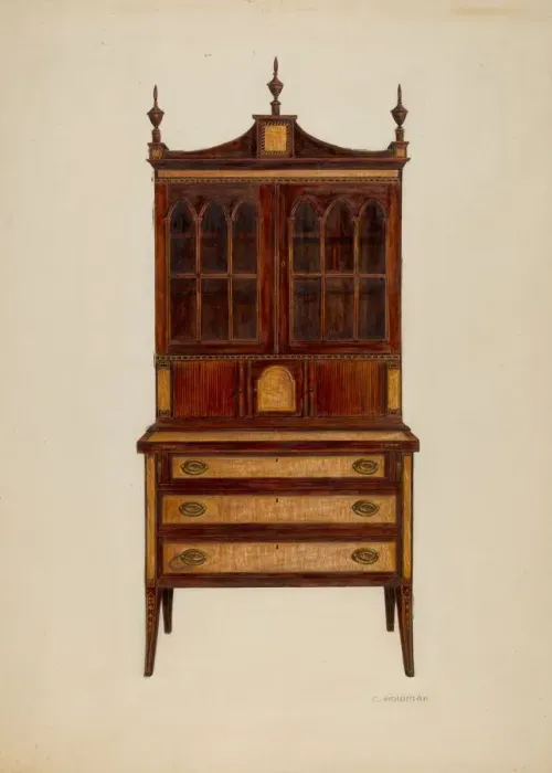 Framed Print : Desk, c. 1939. Creator: Charles Bowman Framed Print : Desk, c. 1939. Creator: Charles Bowman