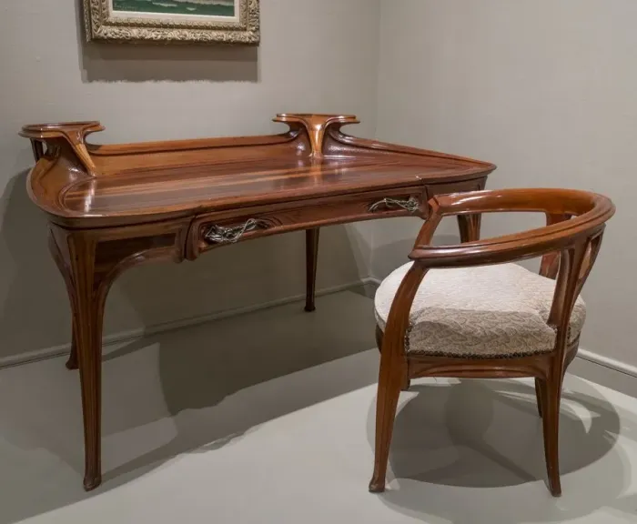 Framed Print : Desk and Chair, Brussels, Belgium, c1900, (c2014-2017). Artist: Alan John Ainsworth Framed Print : Desk and Chair, Brussels, Belgium, c1900, (c2014-2017). Artist: Alan John Ainsworth