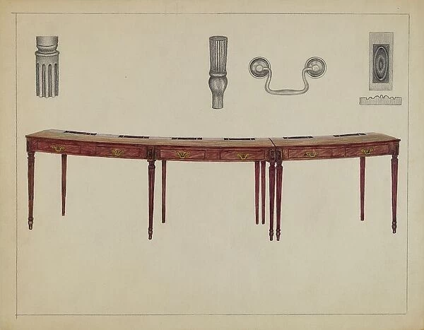 Desk (in two sections) Used by Members of Congress, 1936. Creator: Rollington Campbell