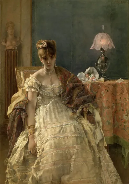 Framed Print : Desperate, late 19th century? Creator: Alfred Stevens Framed Print : Desperate, late 19th century? Creator: Alfred Stevens