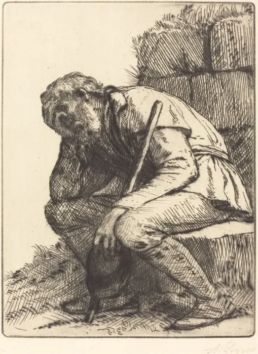 Framed Print : Desperate Man (Le desespere). Creator: Alphonse Legros Framed Print : Desperate Man (Le desespere). Creator: Alphonse Legros