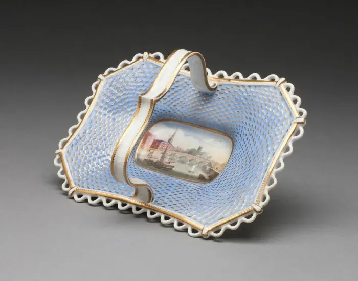 Framed Print : Dessert Basket with view of Worcester, Worcester, 1840 / 50 Framed Print : Dessert Basket with view of Worcester, Worcester, 1840 / 50