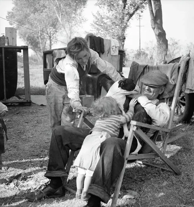 Framed Print : Destitute family, American River camp, Sacramento, California. 1936. Creator: Dorothea Lange Framed Print : Destitute family, American River camp, Sacramento, California. 1936. Creator: Dorothea Lange