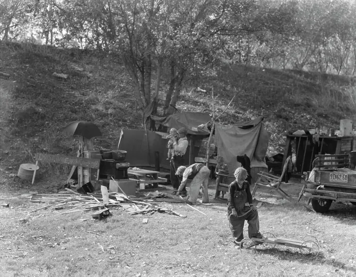 Framed Print : Destitute family, American River camp, near Sacramento, California. 1936. Creator: Dorothea Lange Framed Print : Destitute family, American River camp, near Sacramento, California. 1936. Creator: Dorothea Lange