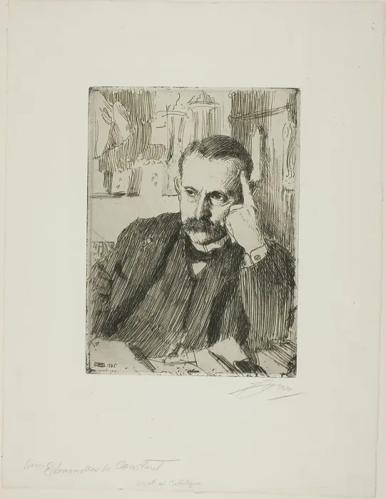 Framed Print : D'Estournelles de Constant, 1906. Creator: Anders Leonard Zorn Framed Print : D'Estournelles de Constant, 1906. Creator: Anders Leonard Zorn