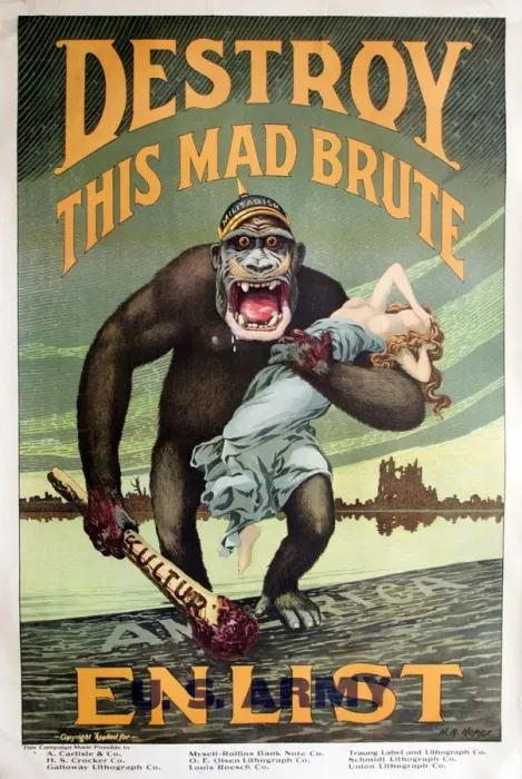Framed Print : Destroy this mad brute Enlist - U. S. Army, c. 1917 Framed Print : Destroy this mad brute Enlist - U. S. Army, c. 1917