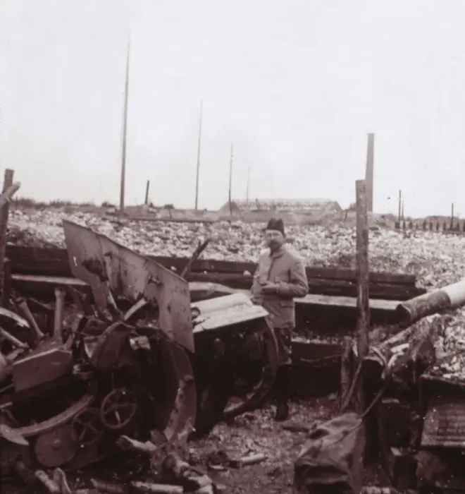 Framed Print : Destruction, Carency, northern France, c1914-c1918 Framed Print : Destruction, Carency, northern France, c1914-c1918