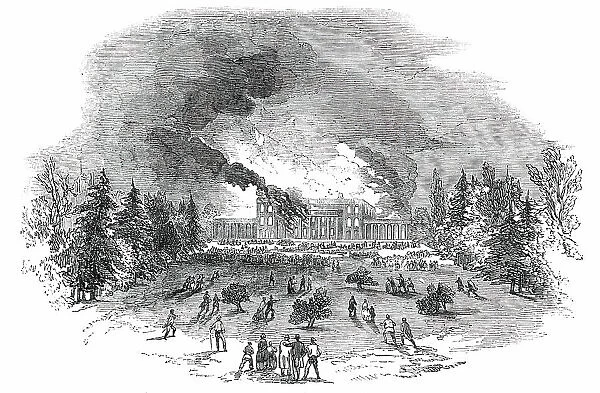 Destruction of Caversham-Park House by Fire, 1850. Creator: Unknown