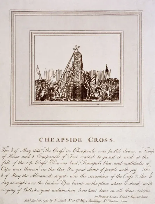 Framed Print : The destruction of the Cheapside Cross, London, 1793 Framed Print : The destruction of the Cheapside Cross, London, 1793