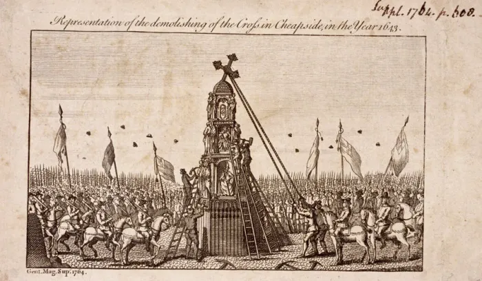 Framed Print : The destruction of the Cheapside Cross, London, 1793 Framed Print : The destruction of the Cheapside Cross, London, 1793