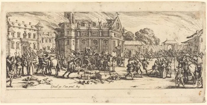 Framed Print : Destruction of a Convent, c. 1633. Creator: Jacques Callot Framed Print : Destruction of a Convent, c. 1633. Creator: Jacques Callot