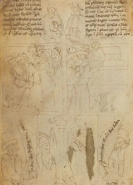 The Destruction of the Egyptian Idols [verso], early 15th century. Creator: Unknown