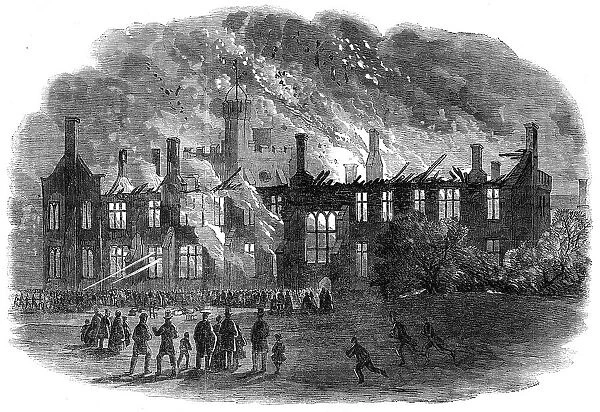 Destruction by fire of the western wing of Queen's College, Cork, on Thursday week, 1862. Creator: Unknown