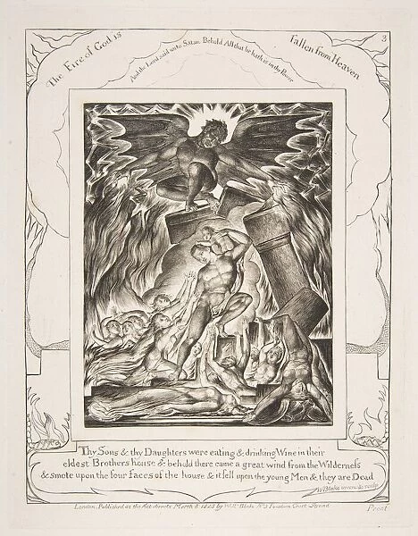 The Destruction of Jobs Sons, from Illustrations of the Book of Job, 1825-26