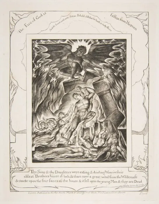 Framed Print : The Destruction of Jobs Sons, from Illustrations of the Book of Job, 1825-26 Framed Print : The Destruction of Jobs Sons, from Illustrations of the Book of Job, 1825-26