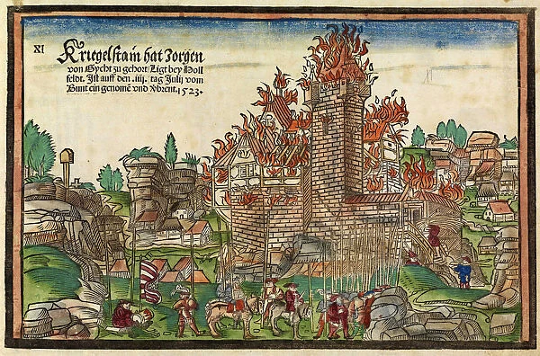 Destruction of the Krogelstein Castle by the Swabian League. Artist: Wandereisen, Hans (active ca 1523)