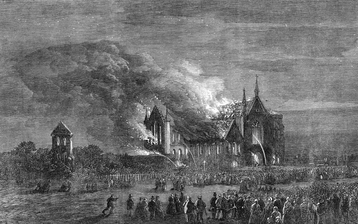 Framed Print : Destruction of St. Mary's Roman Catholic Cathedral at Sydney, New South Wales, 1865. Creator: Unknown Framed Print : Destruction of St. Mary's Roman Catholic Cathedral at Sydney, New South Wales, 1865. Creator: Unknown