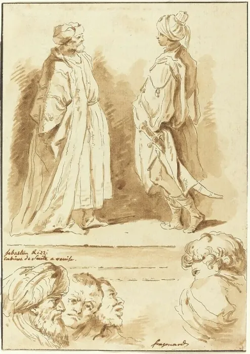 Framed Print : Details from the Adoration of the Magi and the Pool at Bethesda, 1774. Creator: Jean Claude Richard Saint-Non Framed Print : Details from the Adoration of the Magi and the Pool at Bethesda, 1774. Creator: Jean Claude Richard Saint-Non