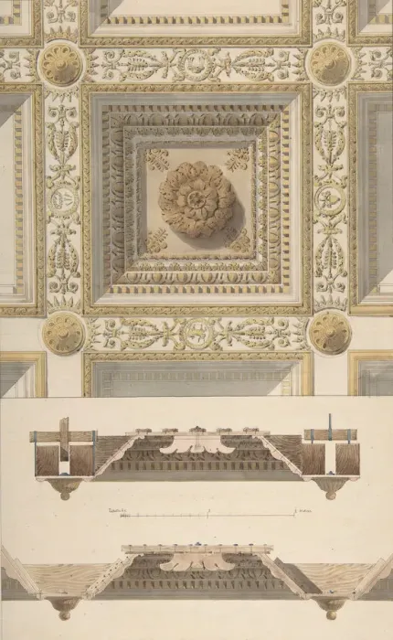 Framed Print : Details of the Coffered and Beamed Ceiling in Santa Maria Maggiore, Rome, 19th century Framed Print : Details of the Coffered and Beamed Ceiling in Santa Maria Maggiore, Rome, 19th century