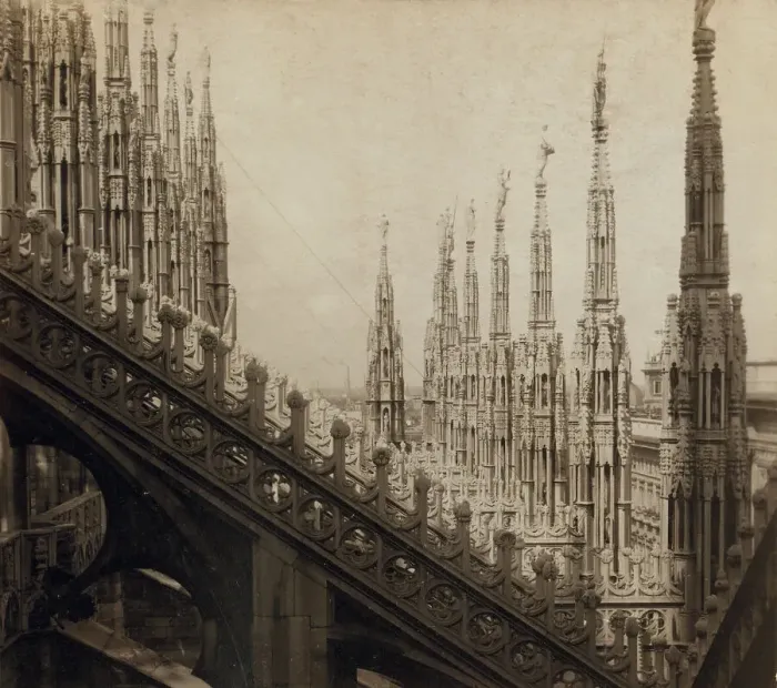Framed Print : Details of Milan Cathedral, between 1905 and 1915. Creator: Sergey Mikhaylovich Prokudin-Gorsky Framed Print : Details of Milan Cathedral, between 1905 and 1915. Creator: Sergey Mikhaylovich Prokudin-Gorsky
