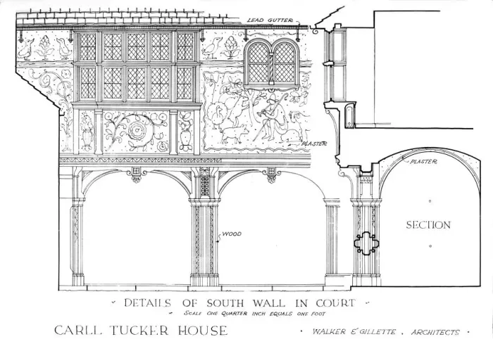 Framed Print : Details of south wall in court - house of Carll Tucker, Mount Kisco, New York, 1925. Artist: Walker and Gillette Framed Print : Details of south wall in court - house of Carll Tucker, Mount Kisco, New York, 1925. Artist: Walker and Gillette