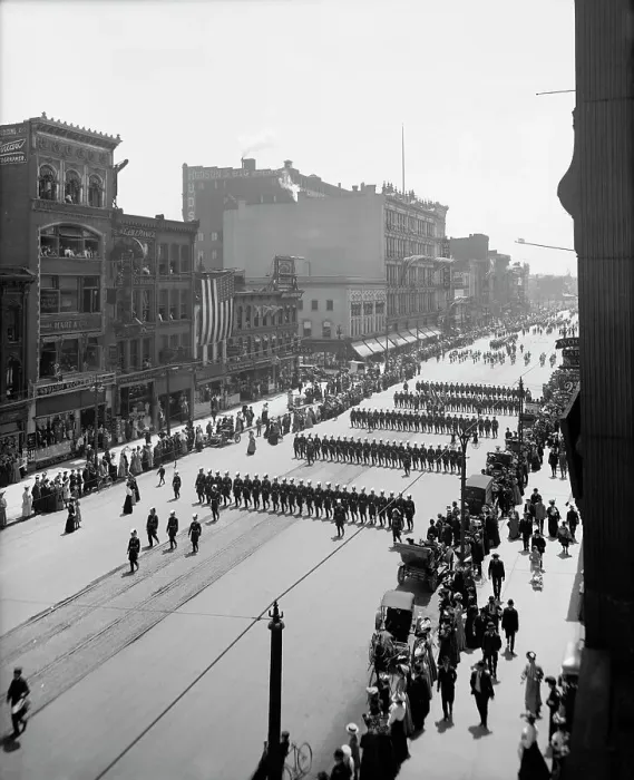 Framed Print : Detroit commandery, no. 1, state encampment, Michigan K.T. [Knights Templar], between 1900 and 1910. Creator: Unknown