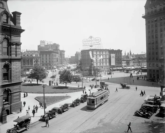 Framed Print : Detroit, Mich. Campus Martius, between 1900 and 1920. Creator: Unknown Framed Print : Detroit, Mich. Campus Martius, between 1900 and 1920. Creator: Unknown