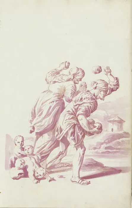Framed Print : Deucalion and Pyrrha, c.1701. Creator: Jacob Toorenvliet Framed Print : Deucalion and Pyrrha, c.1701. Creator: Jacob Toorenvliet
