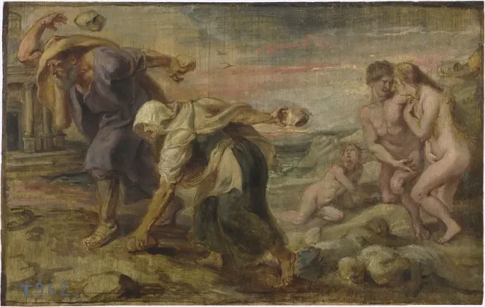 Framed Print : Deucalion and Pyrrha, ca 1636. Artist: Rubens, Pieter Paul (1577-1640) Framed Print : Deucalion and Pyrrha, ca 1636. Artist: Rubens, Pieter Paul (1577-1640)