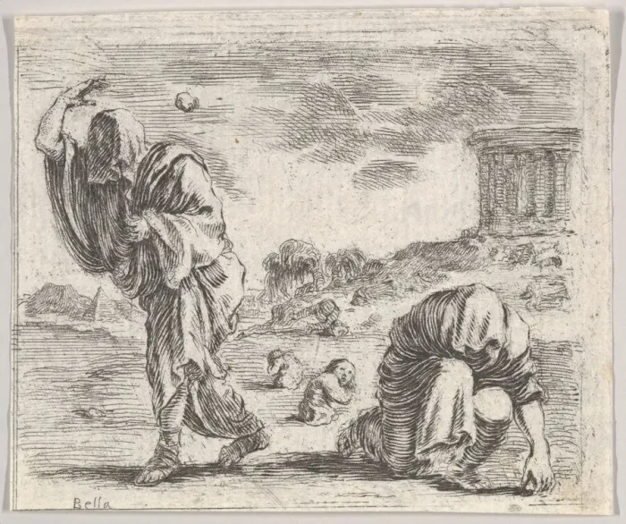 Framed Print : Deucalion and Pyrrha, from Game of Mythology (Jeu de la Mythologie), 1644 Framed Print : Deucalion and Pyrrha, from Game of Mythology (Jeu de la Mythologie), 1644