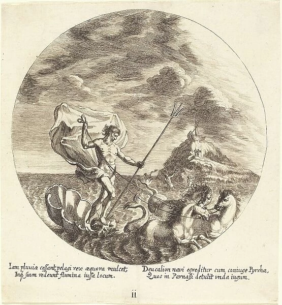 Deucalion and Pyrrha Land on Parnassus, 1665. Creator: Georg Andreas Wolfgang