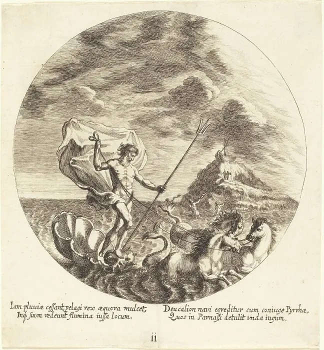 Framed Print : Deucalion and Pyrrha Land on Parnassus, 1665. Creator: Georg Andreas Wolfgang Framed Print : Deucalion and Pyrrha Land on Parnassus, 1665. Creator: Georg Andreas Wolfgang